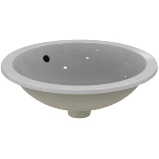 Ideal Standard Einbauwaschtisch Connect, rund, ohne Hahnloch, mit Überlauf, 480x480x175mm, Weiß – Bild 4