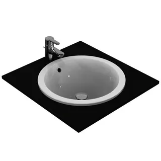 Ideal Standard Einbauwaschtisch Connect, rund, ohne Hahnloch, mit Überlauf, 480x480x175mm, Weiß – Bild 5
