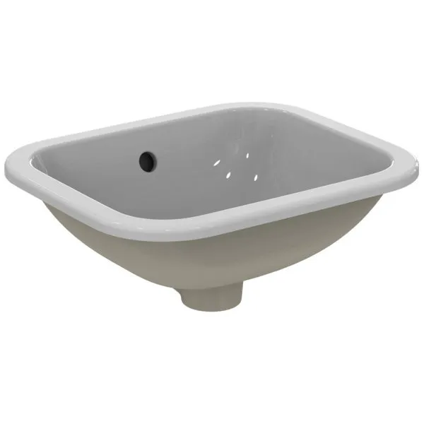 Ideal Standard Unterbau-Waschtisch Connect, rechteckig, ohne Hahnloch, mit Überlauf, 420x350x175mm, Weiß