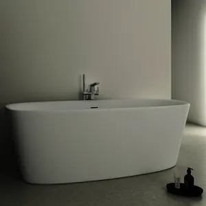 Ideal Standard freistehende Duo-Badewanne DEA m.Ablauf, 1800x800x475/610mm, Seidenweiß – Bild 3