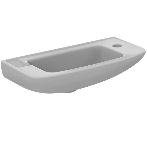 Ideal Standard Handwaschbecken Eurovit, 1 Hahnlochrechts, ohne Überlauf, 500x235x125mm, Weiß