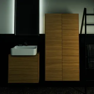 Ideal Standard Halbhochschrank Conca, 2 Flügeltüren, A:li.u.re., 720x250x1400mm, Eiche hell – Bild 3