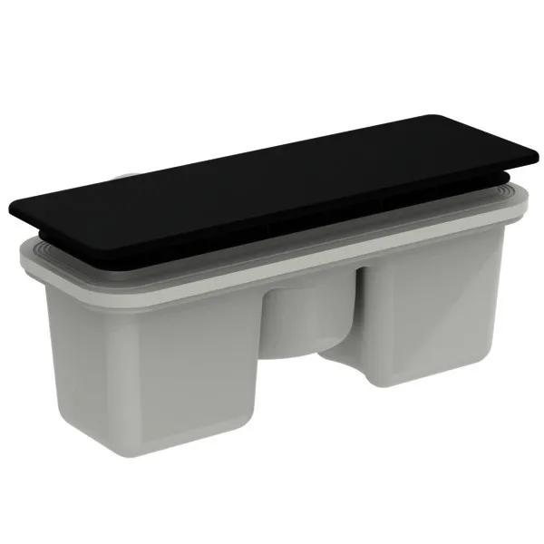 Ideal Standard Ablaufgarnitur Ultra Flat New mit Deckel Schwarz