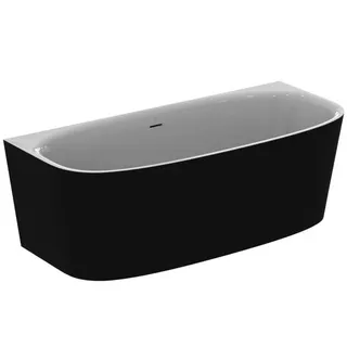 Ideal Standard D-Form-Badewanne DEA f.Wandanbindung, m.Ablauf,1800x800x475/610mm,Schwarz Matt