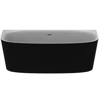 Ideal Standard D-Form-Badewanne DEA f.Wandanbindung, m.Ablauf,1800x800x475/610mm,Schwarz Matt – Bild 3