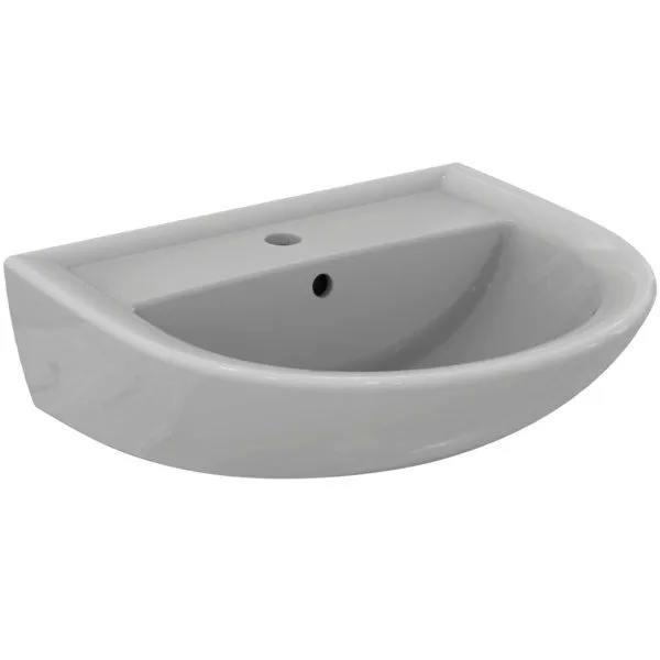 Ideal Standard Waschtisch Eurovit, 1 Hahnloch, mit Überlauf, 550x460x160mm, Weiß
