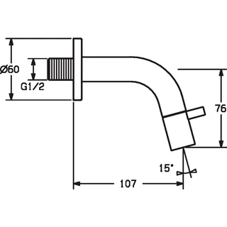EHM Waschtisch-Batt. HANSANOVA 5086 Ausld. 107 mm DN15 Matt-Schwarz – Bild 2