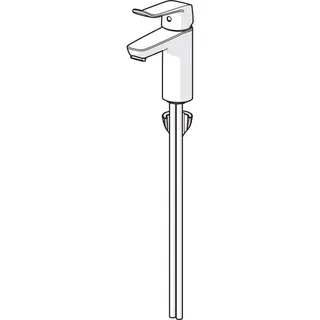 EHM Waschtisch-Batt HANSACLINICA 4502 CU-Rohr Bed.he. lang Ausld. 114 mm DN15 chr – Bild 2