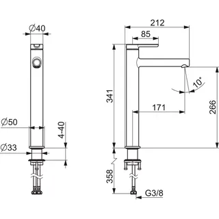 EHM Waschtisch-Batt. HANSADESIGNO Style 5169 Ausld. 171 mm DN15 chr – Bild 3