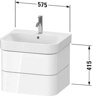 Duravit WTU wh. Happy D.2 Plus 575x415x490mm 2SK, Leinen, ohne ES – Bild 2