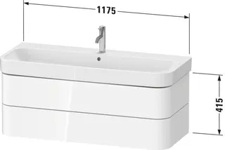 Duravit WTU wh. Happy D.2 Plus 1175x415x490mm 2SK, Weiß Seidenmatt, ohne ES – Bild 2
