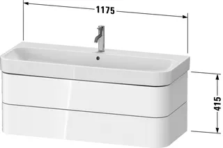 Duravit WTU wh. Happy D.2 Plus 1175x415x490mm 2SK, Weiß Seidenmatt, ohne ES – Bild 3