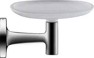 DU Starck T Seifenschale, Chrom, Akzentfarbe: Weiß Matt, 140x119x66 mm, :