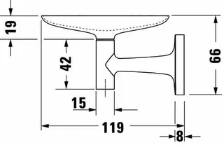 Duravit Starck T Seifenschale, Chrom, Akzentfarbe: Weiß Matt, 140x119x66 mm, : – Bild 3