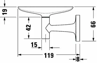 Duravit Starck T Seifenschale, Chrom, Akzentfarbe: Weiß Matt, 140x119x66 mm, : – Bild 4