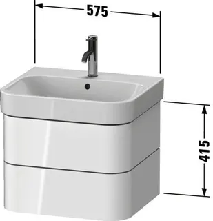 Duravit WTU wh. Happy D.2 Plus 575x415x490mm 2SK, Weiß Hochglanz, ohne ES – Bild 3