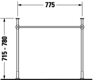 Duravit Metallkonsole Vero für 032985, höhenverstellbar, chrom – Bild 3