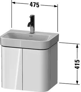 Duravit WTU wh. Happy D.2 Plus 475x415x350mm Weiß Hochglanz, ohne ES – Bild 3