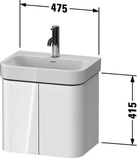 Duravit WTU wh. Happy D.2 Plus 475x415x350mm Weiß Hochglanz, ohne ES – Bild 4