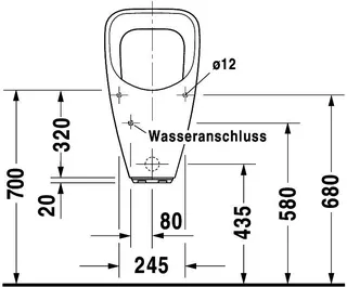 Duravit Design Classics Urinal Utronic Zul.v.h. f.Batterie, o.Fliege, weiß WG – Bild 3
