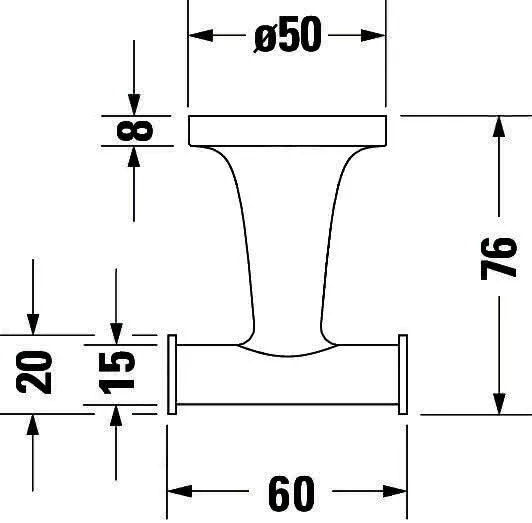 Duravit Starck T Handtuchhaken, Bronze Gebürstet, 60x76x50