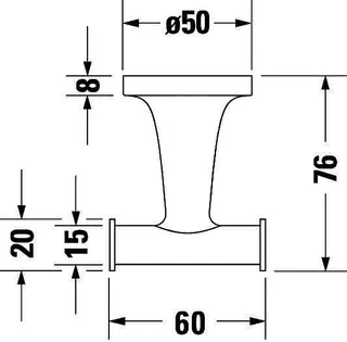 Duravit Starck T Handtuchhaken, Bronze Gebürstet, 60x76x50
