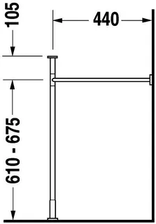 Duravit Metallkonsole Vero für 032910, höhenverstellbar, chrom – Bild 3