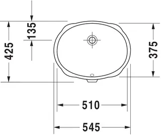 Duravit Einbauwaschtisch Santosa 510 mm EB v.unten, m.ÜL, o.HLB, weiß WG – Bild 2
