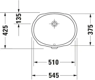 Duravit Einbauwaschtisch Santosa 510 mm EB v.unten, m.ÜL, o.HLB, weiß WG – Bild 3