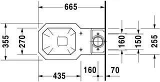 Duravit Stand-WC Kombi 1930 665 mm Tiefspüler, f.SPK, Abg.waagr., weiß WG – Bild 2