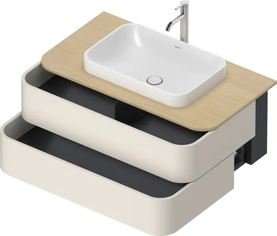 Duravit WTU HappyD2+ wandh.,408x1000x550mm 2Schubk.,nordic weiß seidenm.f.ASB o. ES