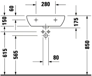 Duravit Waschtisch D-Code Med 550 mm ohne ÜL, mit HLB, 1 HL, weiß – Bild 3