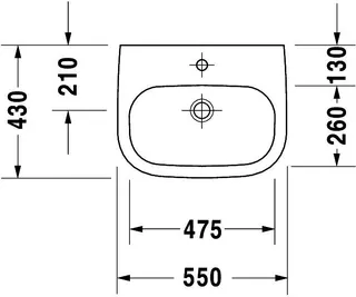 Duravit Waschtisch D-Code Med 550 mm ohne ÜL, mit HLB, 1 HL, weiß – Bild 4
