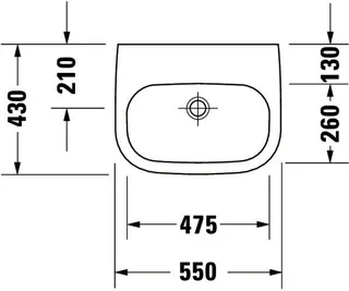 Duravit Waschtisch D-Code Med 550 mm ohne ÜL, mit HLB, 1 HL, weiß – Bild 5