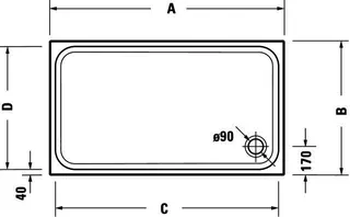 Duravit D-Code Duschwanne, 1300x800x85 mm, Weiß, Sanitäracryl – Bild 2