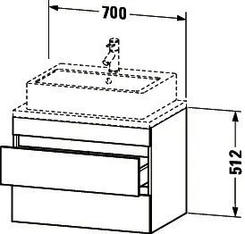 Duravit WTU DuraStyle f.Konsole 512x700x478 2 Schubkästen, Weiß Hochglanz – Bild 2