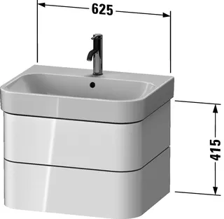 Duravit WTU wh. Happy D.2 Plus 625x415x490mm 2SK, Mediterrane Eiche, ohne ES – Bild 2