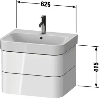 Duravit WTU wh. Happy D.2 Plus 625x415x490mm 2SK, Mediterrane Eiche, ohne ES – Bild 3