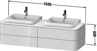Duravit WTU HappyD2+ wandh.,408x1600x550mm 4Schubk.,BP b.,nussbaum gebürstet f.ASB – Bild 2