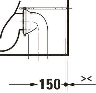 Duravit Stand WC für Kombination ME by Starck 650mm, weiß, Tiefspüler, rimmless – Bild 2