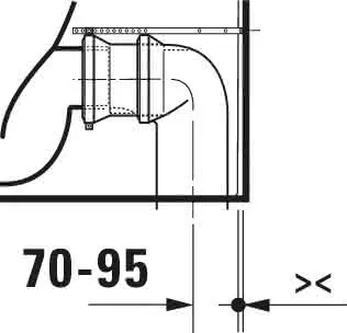 Duravit Stand WC für Kombination ME by Starck 650mm, weiß, Tiefspüler, rimmless – Bild 3
