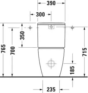 Duravit Stand WC für Kombination ME by Starck 650mm, weiß, Tiefspüler, rimmless – Bild 5