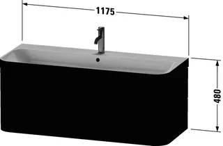 Duravit WTU m. Happy D.2 Plus 480x1175x490mm 2 Schubk., 1 HL, Nussbaum gebürstet – Bild 2