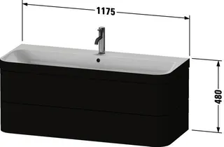 Duravit WTU m. Happy D.2 Plus 480x1175x490mm 2 Schubk., 1 HL, Nussbaum gebürstet – Bild 3