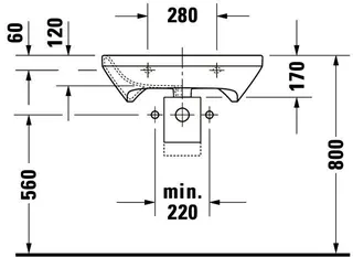 Duravit Waschtisch DuraStyle Vital Med 650 mm ohne ÜL, mit HLB, ohne HL, weiß – Bild 4