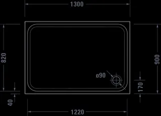 Duravit D-Code Duschwanne, 1300x900x85 mm, Weiß, Sanitäracryl – Bild 4
