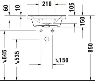 Duravit Handwaschbecken D-Neo wandh. 500mm weiß hochglanz – Bild 2