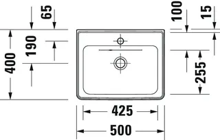 Duravit Handwaschbecken D-Neo wandh. 500mm weiß hochglanz – Bild 3