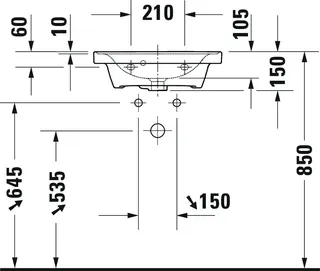 Duravit Handwaschbecken D-Neo wandh. 500mm weiß hochglanz – Bild 5