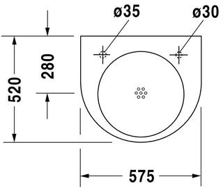 Duravit Waschtisch Architec Vital Med 575 mm o.ÜL, m.HLB, HL links, weiß – Bild 3
